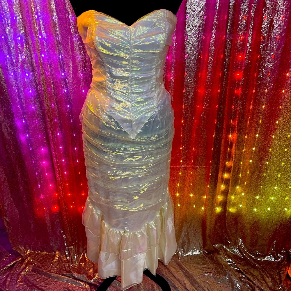 Gunne Sax 1980’s Iridescent Strapless Sweetheart Dress Prom wedding dances!